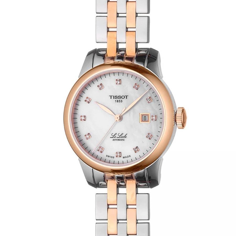Buy Shop Tissot Le Locle Automatic Lady Mother of Pearl Dial Two Tone Steel Strap Watch For Women - T006.207.22.116.00 USA Online