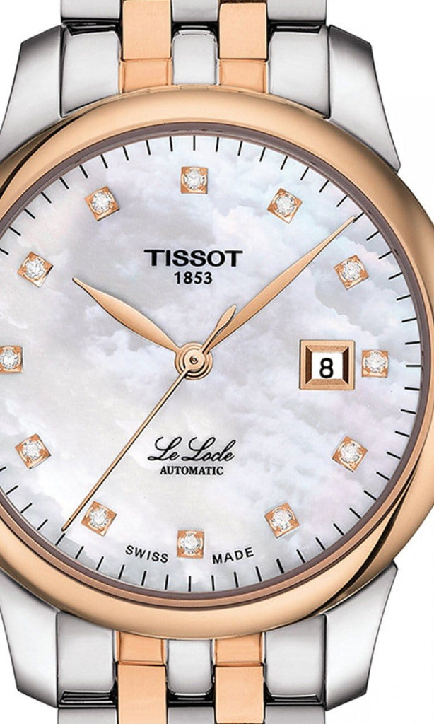 Buy Shop Tissot Le Locle Automatic Lady Mother of Pearl Dial Two Tone Steel Strap Watch For Women - T006.207.22.116.00 USA Online