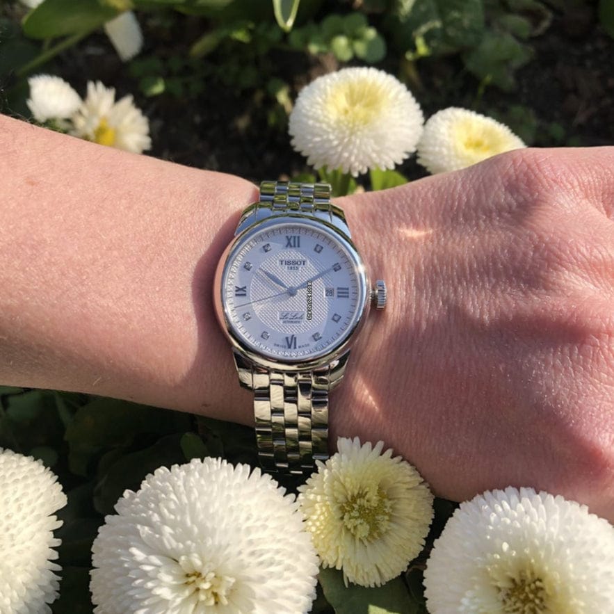 Buy Shop Tissot Le Locle Lady Automatic Diamonds Silver Dial Silver Steel Strap Watch For Women - T006.207.11.036.00 USA Online