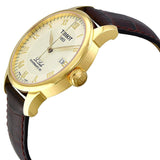 Buy Shop Tissot Le Locle Powermatic 80 Gold Dial Brown Leather Strap Watch For Men - T006.407.36.263.00 USA Online