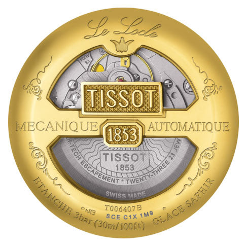 Buy Shop Tissot Le Locle Powermatic 80 Gold Dial Brown Leather Strap Watch For Men - T006.407.36.263.00 USA Online