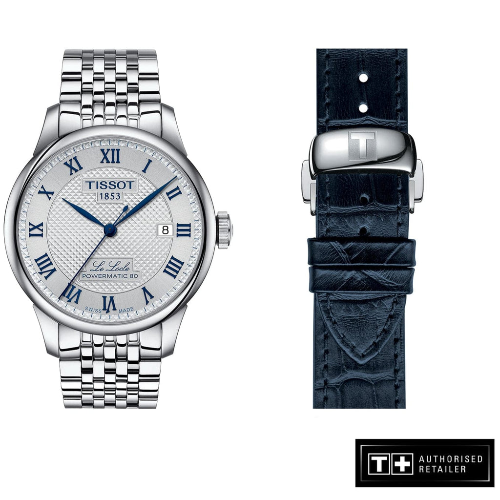 Buy Shop Tissot Le Locle Powermatic 80 Silver Dial Silver Steel Strap Watch for Men - T006.407.11.033.03 USA Online