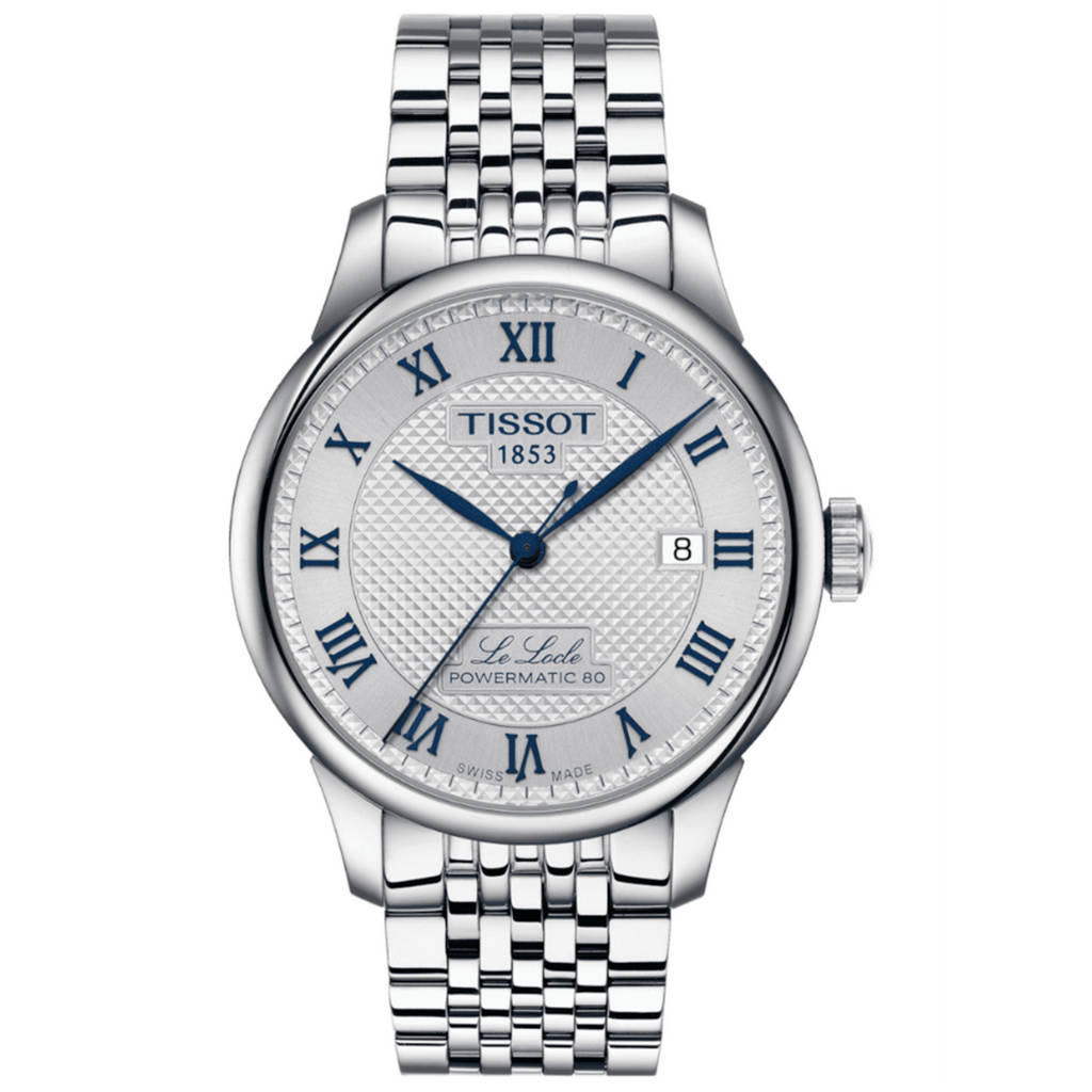 Buy Shop Tissot Le Locle Powermatic 80 Silver Dial Silver Steel Strap Watch for Men - T006.407.11.033.03 USA Online