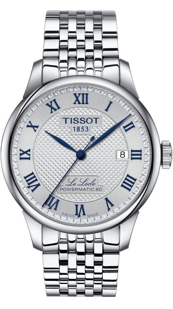 Buy Shop Tissot Le Locle Powermatic 80 Silver Dial Silver Steel Strap Watch for Men - T006.407.11.033.03 USA Online