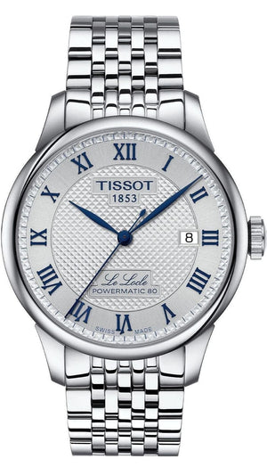 Buy Shop Tissot Le Locle Powermatic 80 Silver Dial Silver Steel Strap Watch for Men - T006.407.11.033.03 USA Online