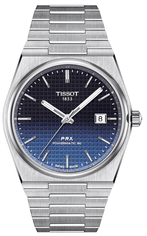 Buy Shop Tissot Powermatic 80 Automatic Gradient Blue Dial Silver Steel Strap Watch for Men - T137.407.11.051.01 USA Online