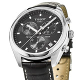 Buy Shop Tissot PR 100 Chronograph Black Dial Black Leather Strap Watch For Men - T101.417.16.051.00 USA Online
