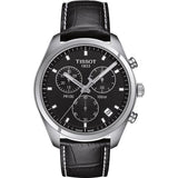 Buy Shop Tissot PR 100 Chronograph Black Dial Black Leather Strap Watch For Men - T101.417.16.051.00 USA Online