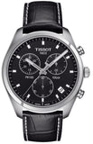 Buy Shop Tissot PR 100 Chronograph Black Dial Black Leather Strap Watch For Men - T101.417.16.051.00 USA Online