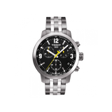 Buy Shop Tissot PRC 200 Chronograph Black Dial Silver Steel Strap Watch For Men - T055.417.11.057.00 USA Online