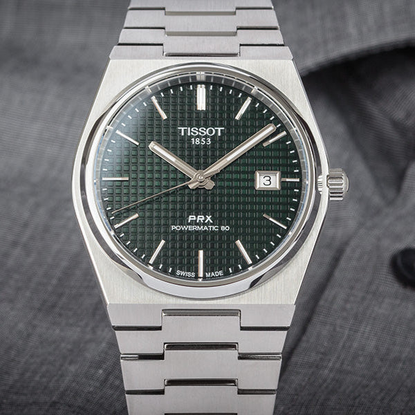 Buy Shop Tissot PRX Powermatic 80 Green Dial Silver Steel Strap Watch For Men - T137.407.11.091.00 USA Online