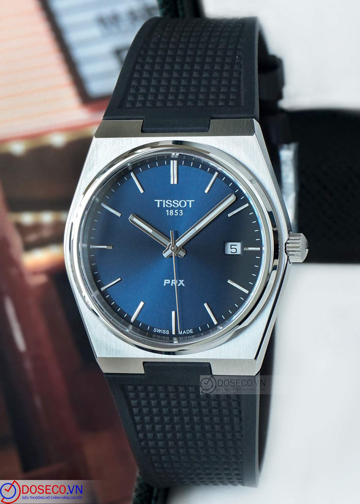 Buy Shop Tissot PRX Blue Dial Black Rubber Strap Watch For Men - T137.410.17.041.00 USA Online