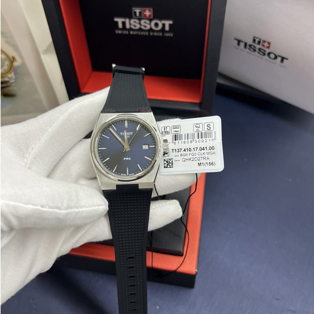 Buy Shop Tissot PRX Blue Dial Black Rubber Strap Watch For Men - T137.410.17.041.00 USA Online