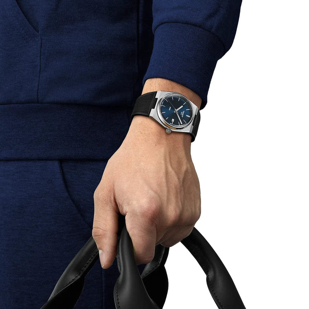 Buy Shop Tissot PRX Blue Dial Black Rubber Strap Watch For Men - T137.410.17.041.00 USA Online