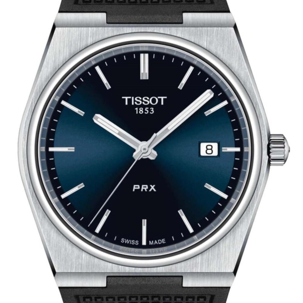 Buy Shop Tissot PRX Blue Dial Black Rubber Strap Watch For Men - T137.410.17.041.00 USA Online