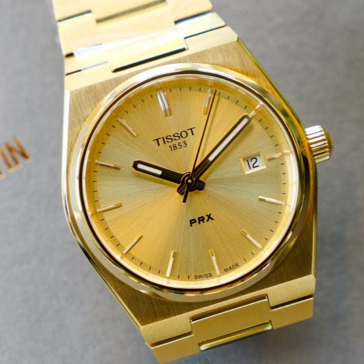 Buy Shop Tissot PRX Gold Dial Gold Steel Strap Watch for Men - T137.210.33.021.00 USA Online