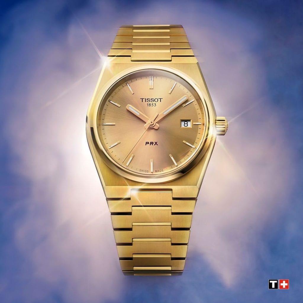 Buy Shop Tissot PRX Gold Dial Gold Steel Strap Watch for Men - T137.210.33.021.00 USA Online