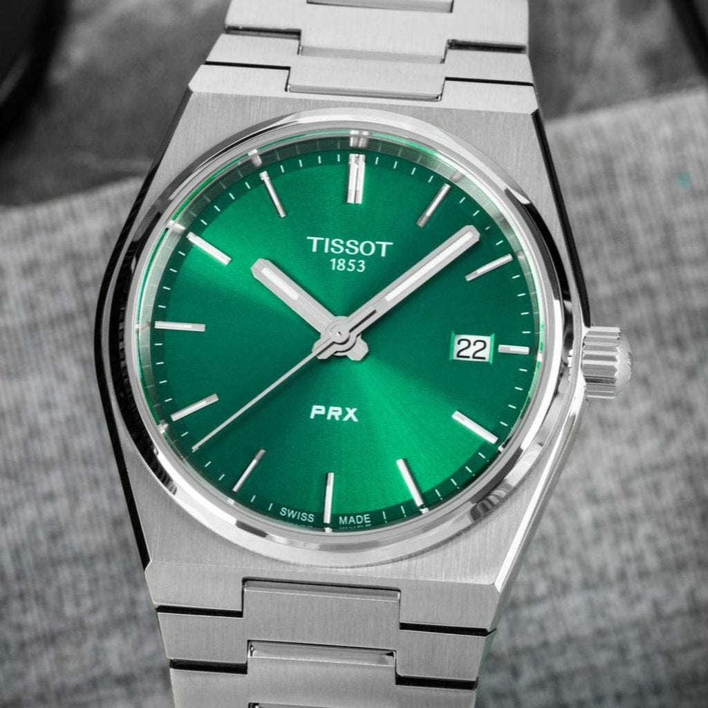 Buy Shop Tissot PRX Green Dial Silver Steel Strap Watch for Women - T137.210.11.081.00 USA Online