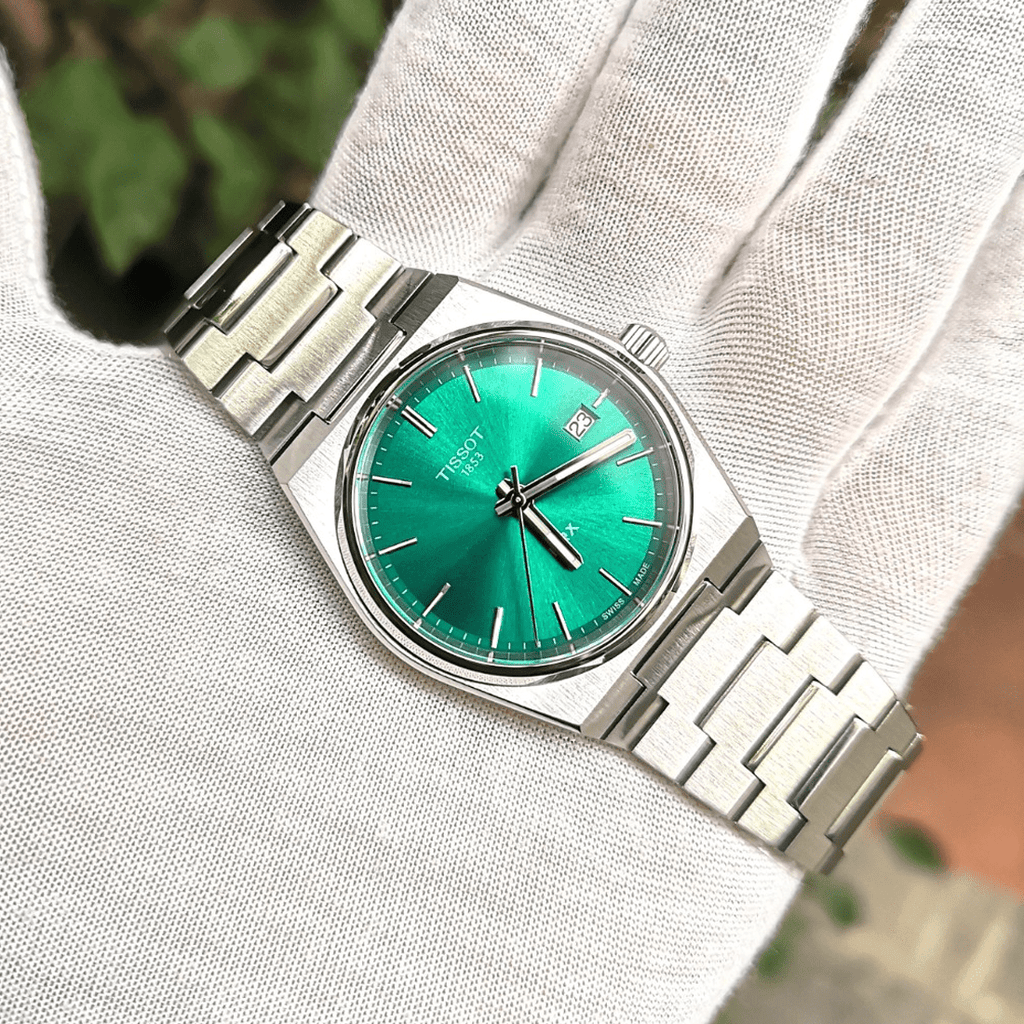 Buy Shop Tissot PRX Green Dial Silver Steel Strap Watch for Women - T137.210.11.081.00 USA Online