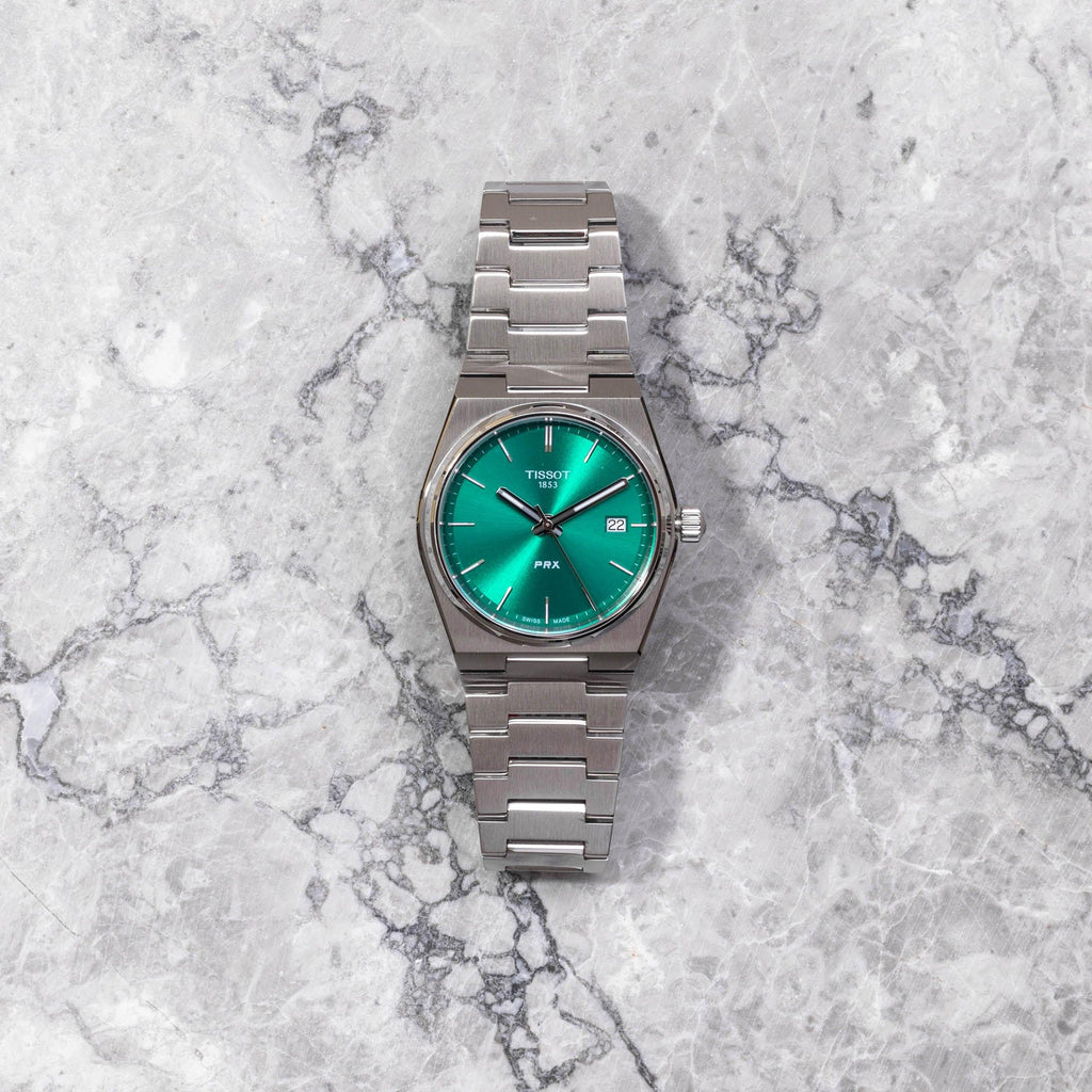 Buy Shop Tissot PRX Green Dial Silver Steel Strap Watch for Women - T137.210.11.081.00 USA Online