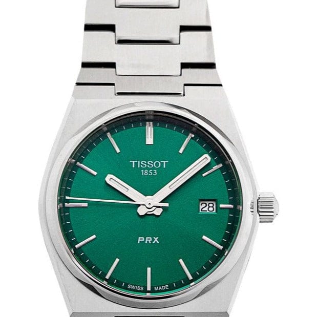 Buy Shop Tissot PRX Green Dial Silver Steel Strap Watch for Women - T137.210.11.081.00 USA Online