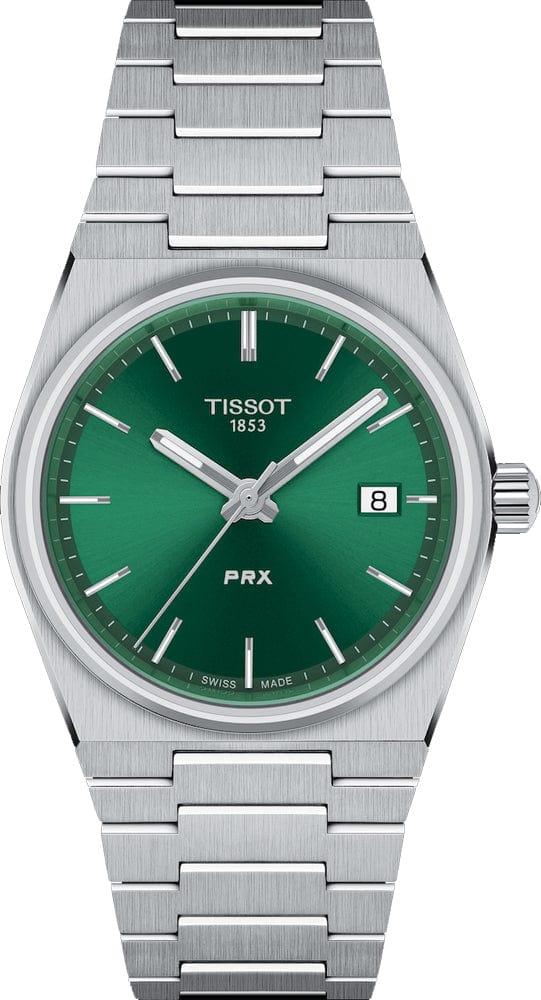 Buy Shop Tissot PRX Green Dial Silver Steel Strap Watch for Women - T137.210.11.081.00 USA Online