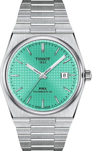 Buy Shop Tissot PRX Powermatic 80 Automatic Mint Green Dial Silver Steel Strap Watch for Men - T137.407.11.091.01 USA Online