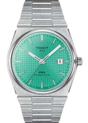 Buy Shop Tissot PRX Powermatic 80 Automatic Mint Green Dial Silver Steel Strap Watch for Men - T137.407.11.091.01 USA Online