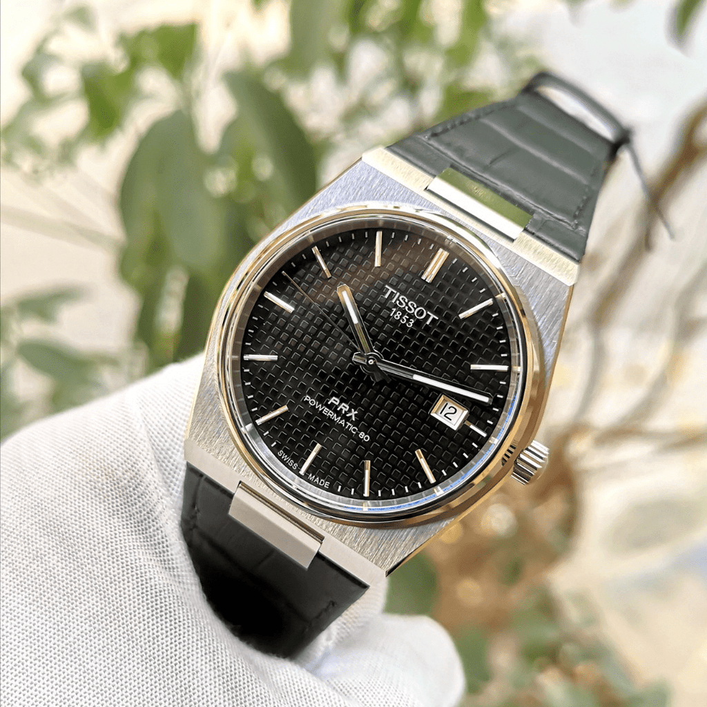 Buy Shop Tissot PRX Powermatic 80 Black Dial Black Leather Strap Watch for Men - T137.407.16.051.00 USA Online