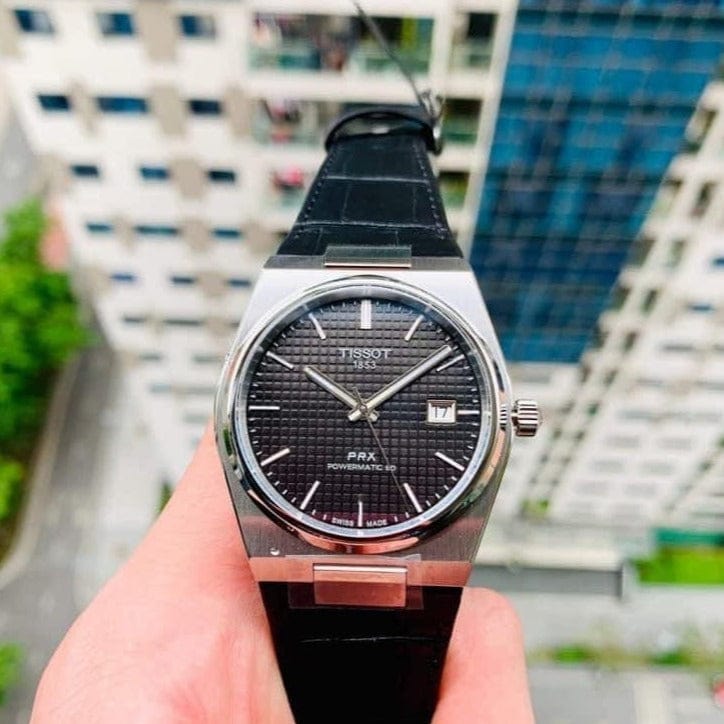 Buy Shop Tissot PRX Powermatic 80 Black Dial Black Leather Strap Watch for Men - T137.407.16.051.00 USA Online