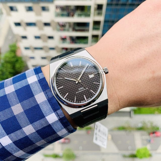 Buy Shop Tissot PRX Powermatic 80 Black Dial Black Leather Strap Watch for Men - T137.407.16.051.00 USA Online