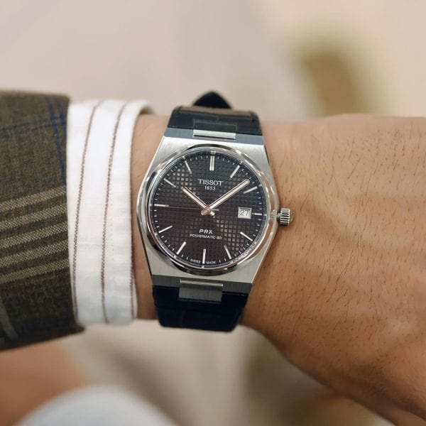 Buy Shop Tissot PRX Powermatic 80 Black Dial Black Leather Strap Watch for Men - T137.407.16.051.00 USA Online