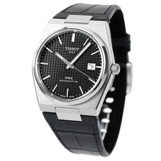 Buy Shop Tissot PRX Powermatic 80 Black Dial Black Leather Strap Watch for Men - T137.407.16.051.00 USA Online