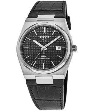 Buy Shop Tissot PRX Powermatic 80 Black Dial Black Leather Strap Watch for Men - T137.407.16.051.00 USA Online