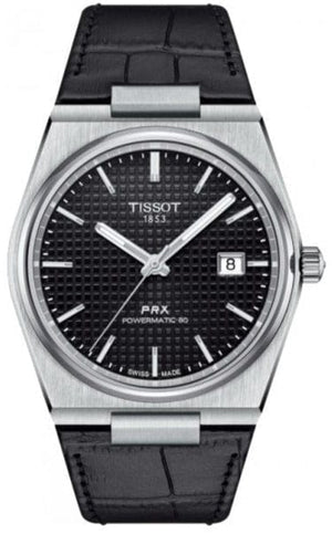 Buy Shop Tissot PRX Powermatic 80 Black Dial Black Leather Strap Watch for Men - T137.407.16.051.00 USA Online