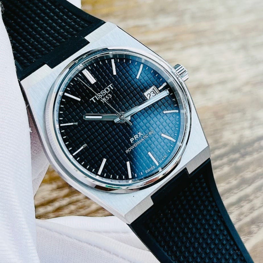 Buy Shop Tissot PRX Powermatic 80 Black Dial Black Rubber Strap Watch for Men - T137.407.17.051.00 USA Online