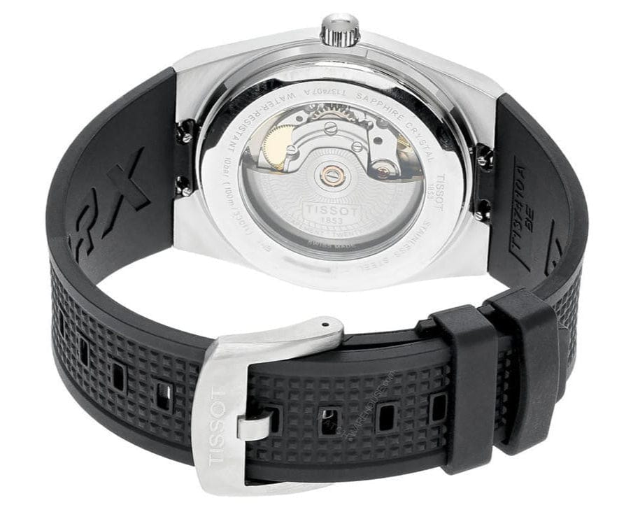 Buy Shop Tissot PRX Powermatic 80 Black Dial Black Rubber Strap Watch for Men - T137.407.17.051.00 USA Online