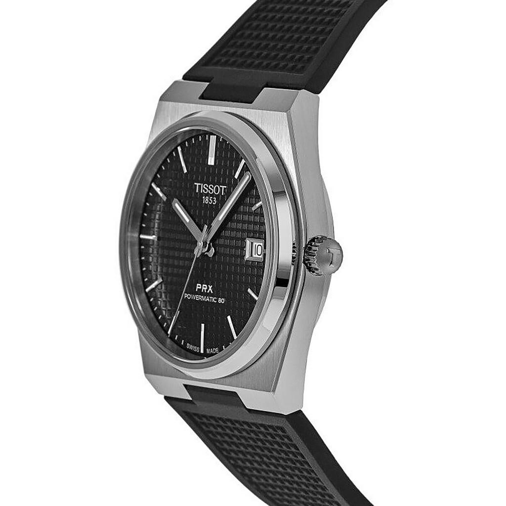 Buy Shop Tissot PRX Powermatic 80 Black Dial Black Rubber Strap Watch for Men - T137.407.17.051.00 USA Online