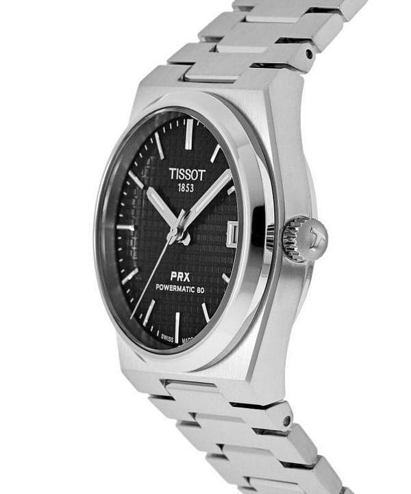 Buy Shop Tissot PRX Powermatic 80 Black Dial Silver Steel Strap Watch for Men - T137.207.11.051.00 USA Online