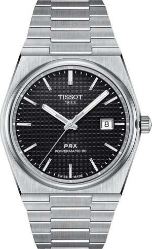 Buy Shop Tissot PRX Powermatic 80 Black Dial Silver Steel Strap Watch For Men - T137.407.11.051.00 USA Online