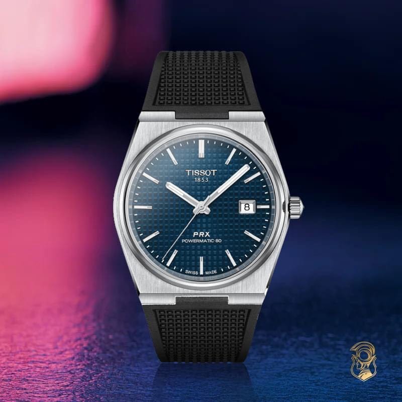 Buy Shop Tissot PRX Powermatic 80 Blue Dial Black Rubber Strap Watch for Men - T137.407.17.041.00 USA Online