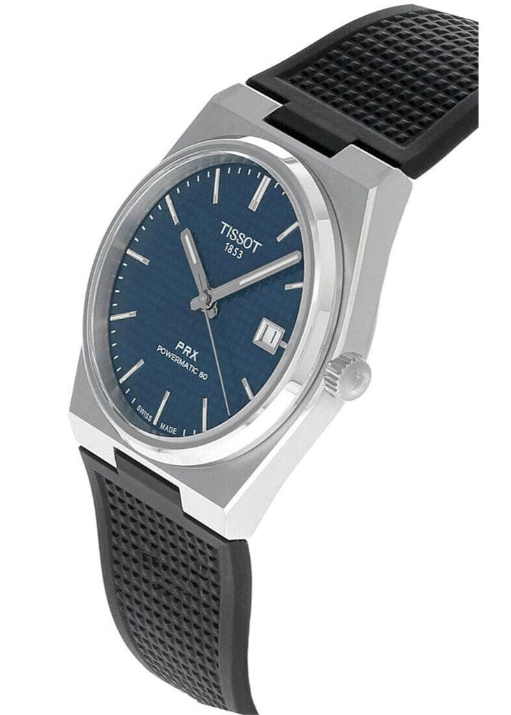 Buy Shop Tissot PRX Powermatic 80 Blue Dial Black Rubber Strap Watch for Men - T137.407.17.041.00 USA Online