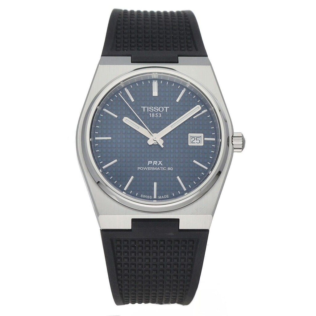 Buy Shop Tissot PRX Powermatic 80 Blue Dial Black Rubber Strap Watch for Men - T137.407.17.041.00 USA Online