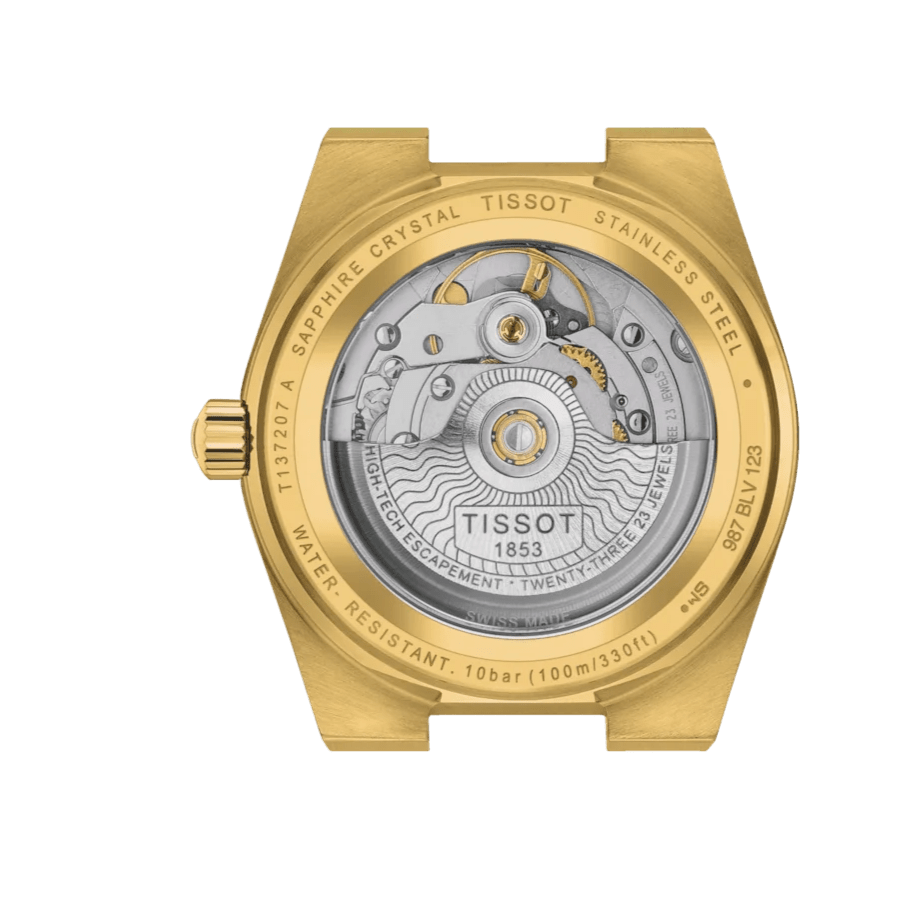 Buy Shop Tissot PRX Powermatic 80 Gold Dial Gold Steel Strap Watch for Men - T137.207.33.021.00 USA Online