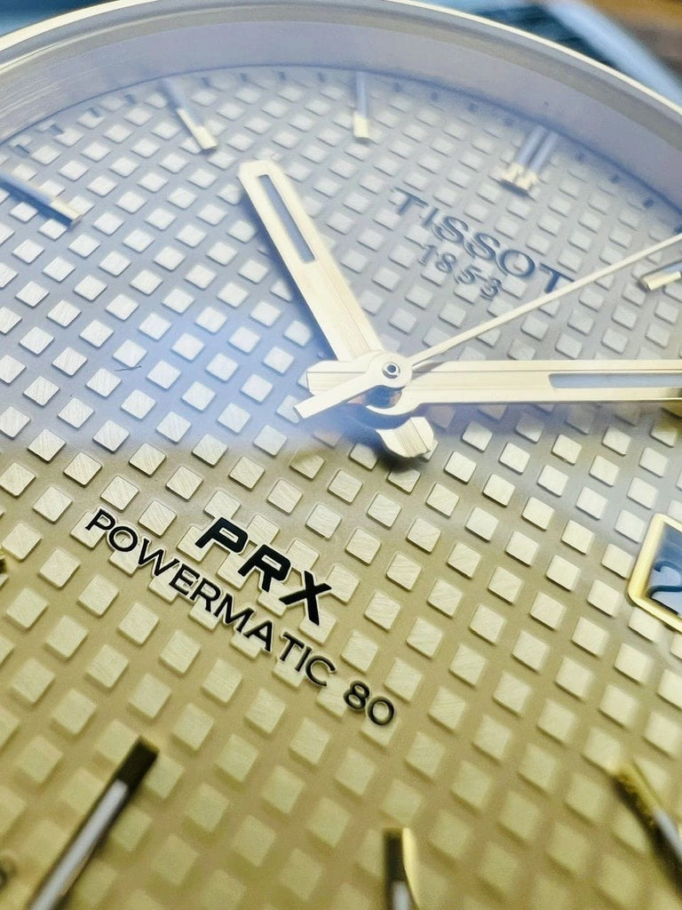 Buy Shop Tissot PRX Powermatic 80 Gold Dial Gold Steel Strap Watch for Men - T137.207.33.021.00 USA Online