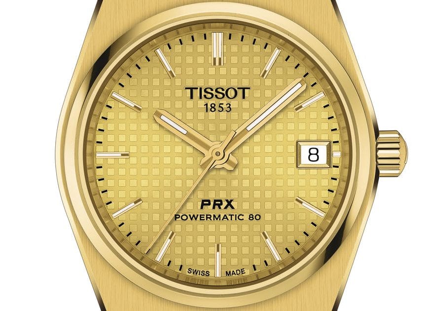 Buy Shop Tissot PRX Powermatic 80 Gold Dial Gold Steel Strap Watch for Men - T137.207.33.021.00 USA Online