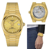 Buy Shop Tissot PRX Powermatic 80 Gold Dial Gold Steel Strap Watch for Men - T137.207.33.021.00 USA Online