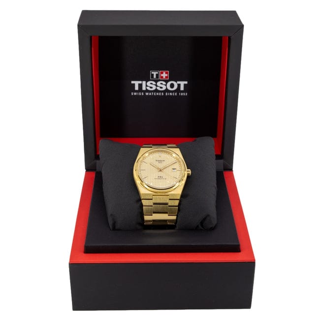 Buy Shop Tissot PRX Powermatic 80 Gold Dial Gold Steel Strap Watch for Men - T137.407.33.021.00 USA Online