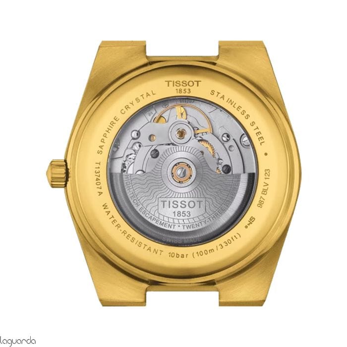 Buy Shop Tissot PRX Powermatic 80 Gold Dial Gold Steel Strap Watch for Men - T137.407.33.021.00 USA Online