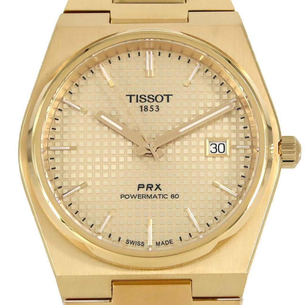Buy Shop Tissot PRX Powermatic 80 Gold Dial Gold Steel Strap Watch for Men - T137.407.33.021.00 USA Online